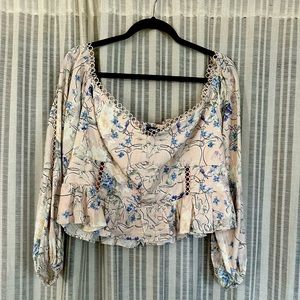 Off the shoulder floral blouse